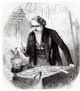 Daguerre ontdekt het effect op een lepel die per ongeluk op een geïodiseerde zilveren plaat is achtergelaten